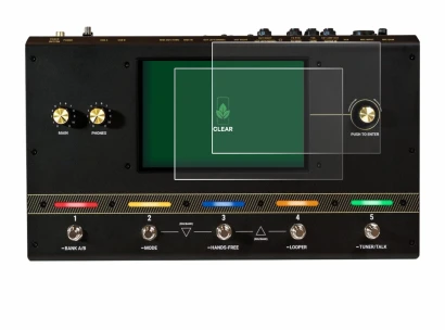 Image de l'appareil Headrush Core avec une grande variété de protections d'écran.