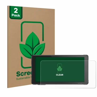 Face avant d’un emballage produit avec le logo de la marque ScreenLeaf. À côté, l’appareil Interphone RideSync Sync55 est repr