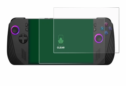 Image de l'appareil ASUS ROG Ally X (2024) avec une grande variété de protections d'écran.