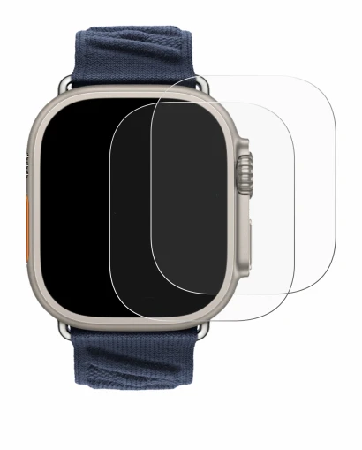 Image de l'appareil Apple Watch Hermès Ultra 2 avec une grande variété de protections d'écran.