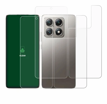 Image de l'appareil Xiaomi 14T (Avant+Arrière) avec une grande variété de protections d'écran.