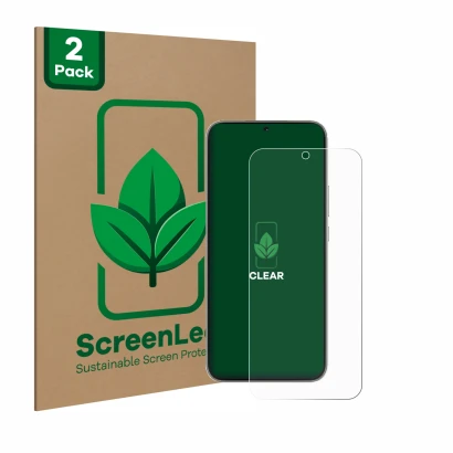 Face avant d’un emballage produit avec le logo de la marque ScreenLeaf. À côté, l’appareil Huawei Nova 13 est représenté avec 