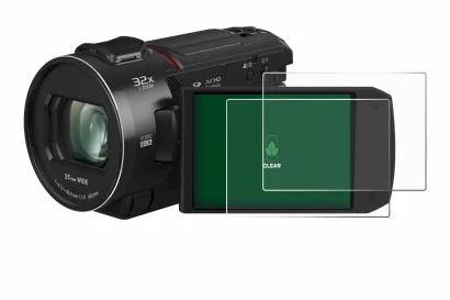 Image de l'appareil Panasonic HC-VX3 avec une grande variété de protections d'écran.