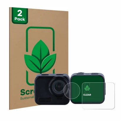 Face avant d’un emballage produit avec le logo de la marque ScreenLeaf. À côté, l’appareil Rollei 9s Cube est représenté avec 
