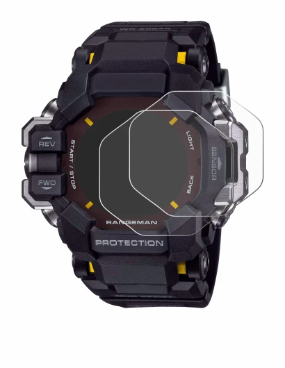 Image de l'appareil Casio G-Shock GPR-H 1000 avec une grande variété de protections d'écran.