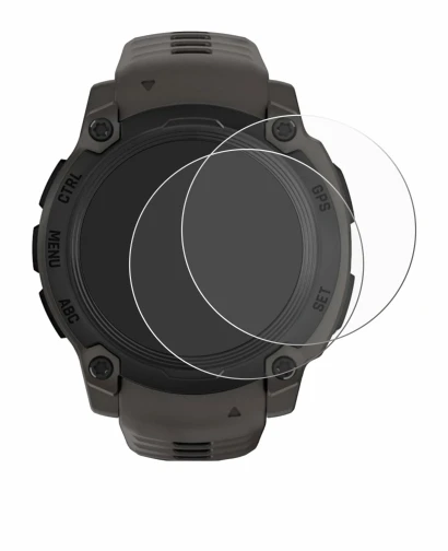 Image de l'appareil Garmin Instinct E (40 mm) avec une grande variété de protections d'écran.