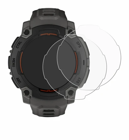 Image de l'appareil Garmin Instinct E (45 mm) avec une grande variété de protections d'écran.