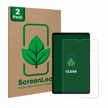 Face avant d’un emballage produit avec le logo de la marque ScreenLeaf. À côté, l’appareil Lenovo Legion Tab Gen 3 est représe