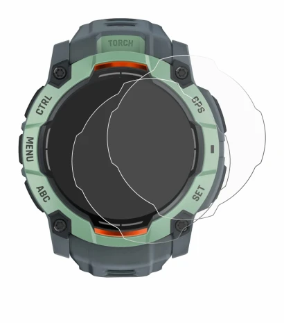 Image de l'appareil Garmin Instinct 3 AMOLED (45 mm) avec une grande variété de protections d'écran.