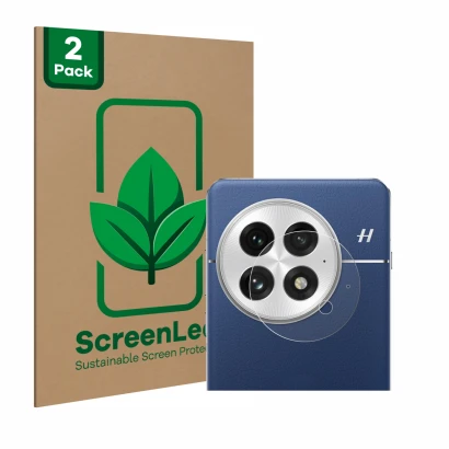 Face avant d’un emballage produit avec le logo de la marque ScreenLeaf. À côté, l’appareil OnePlus 13 (Caméra UNIQUEMENT) est 