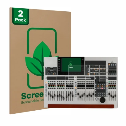 Face avant d’un emballage produit avec le logo de la marque ScreenLeaf. À côté, l’appareil Behringer Wing (Ensemble composé de