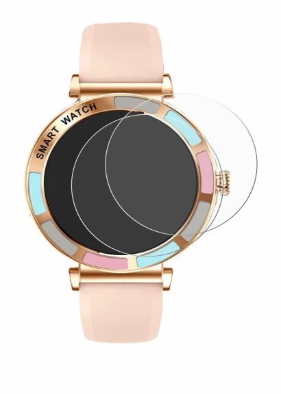 Image de l'appareil Braidol Smartwatch 1.27" avec une grande variété de protections d'écran.