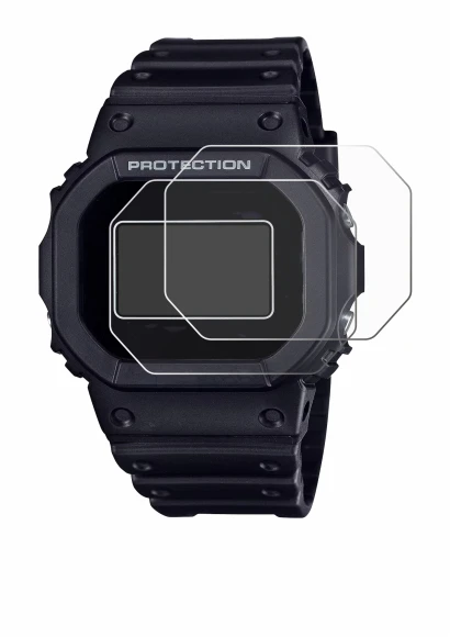Image de l'appareil Casio G-Shock DW-5600RL-1 avec une grande variété de protections d'écran.