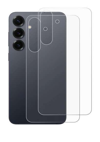 Image de l'appareil Samsung Galaxy S25 Plus (Arrière) avec une grande variété de protections d'écran.