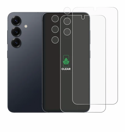 Image de l'appareil Samsung Galaxy S25 Plus Enterprise Edition (Avant+Caméra) avec une grande variété de protections d'écran.