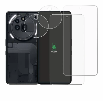 Image de l'appareil Nothing Phone (3a) Pro (Avant+Caméra) avec une grande variété de protections d'écran.