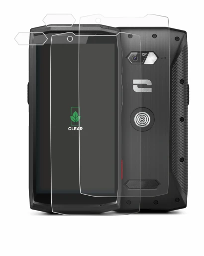 Image de l'appareil Crosscall Core-M5 (Avant+Caméra) avec une grande variété de protections d'écran.