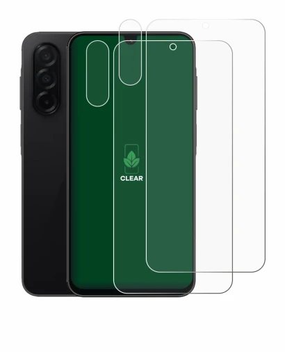 Image de l'appareil Samsung Galaxy A26 5G Enterprise Edition (Avant+Caméra) avec une grande variété de protections d'écran.