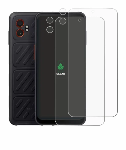 Image de l'appareil Samsung Galaxy XCover 7 Pro (Avant+Caméra) avec une grande variété de protections d'écran.