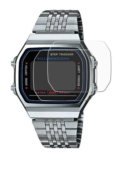 Image de l'appareil Casio iconic ABL-100WE-1A avec une grande variété de protections d'écran.