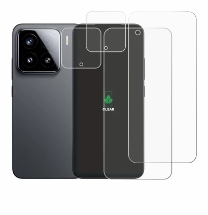 Image de l'appareil Xiaomi 15 (Avant+Caméra) avec une grande variété de protections d'écran.