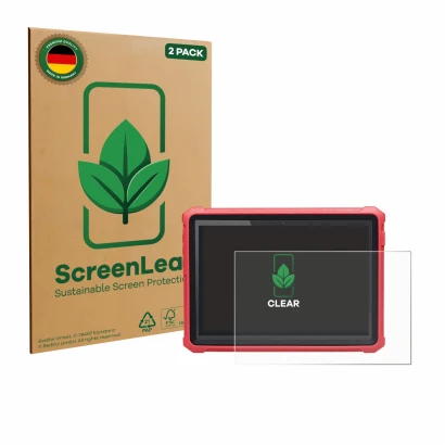 Face avant d’un emballage produit avec le logo de la marque ScreenLeaf. À côté, l’appareil Launch X-431 Pro3 V+ Elite est repr