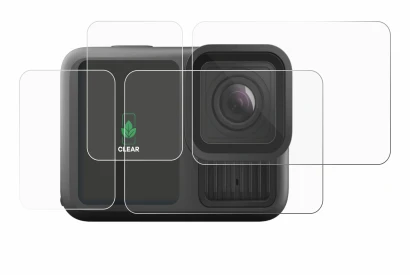 Image de l'appareil GoPro Hero 13 Black Creator Edition avec une grande variété de protections d'écran.