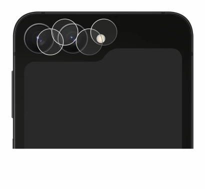 Image de l'appareil Samsung Galaxy Z Flip 7 FE (Caméra UNIQUEMENT) avec une grande variété de protections d'écran.