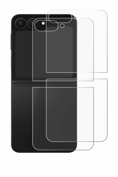 Image de l'appareil Samsung Galaxy Z Flip 7 FE (Arrière) avec une grande variété de protections d'écran.