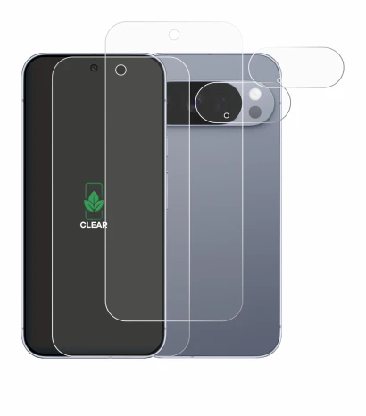 Image de l'appareil Google Pixel 10 Pro (Avant+Caméra) avec une grande variété de protections d'écran.