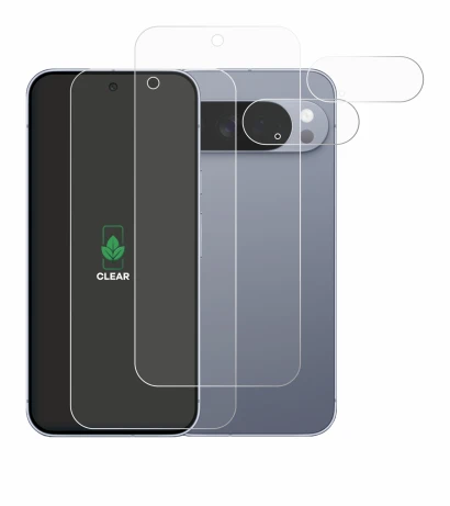 Image de l'appareil Google Pixel 10 Pro XL (Avant+Caméra) avec une grande variété de protections d'écran.
