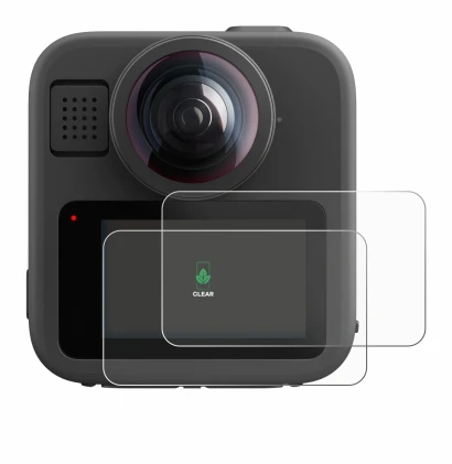 Image de l'appareil GoPro Max 2 avec une grande variété de protections d'écran.