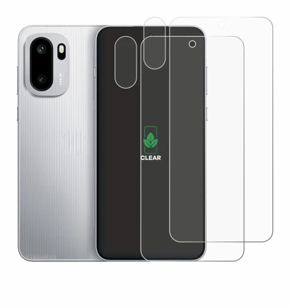 Image de l'appareil OnePlus 15R (Avant+Caméra) avec une grande variété de protections d'écran.