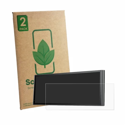 Face avant d’un emballage produit avec le logo de la marque ScreenLeaf. À côté, l’appareil Krunia 9.26" est représenté avec la