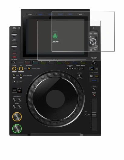 Image de l'appareil Pioneer CDJ 3000X avec une grande variété de protections d'écran.