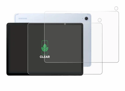 Image de l'appareil Samsung Galaxy Tab S10 FE (Avant+Caméra) avec une grande variété de protections d'écran.