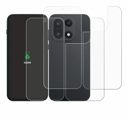 Image de l'appareil OnePlus 15 (Avant+Arrière) avec une grande variété de protections d'écran.