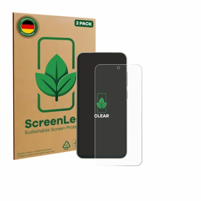 Face avant d’un emballage produit avec le logo de la marque ScreenLeaf. À côté, l’appareil OnePlus 13T est représenté avec la 