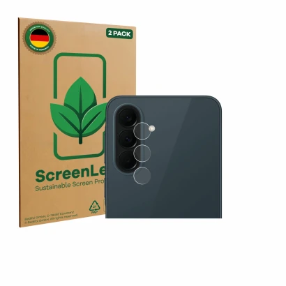Face avant d’un emballage produit avec le logo de la marque ScreenLeaf. À côté, l’appareil Samsung Galaxy A37 5G (Caméra UNIQU