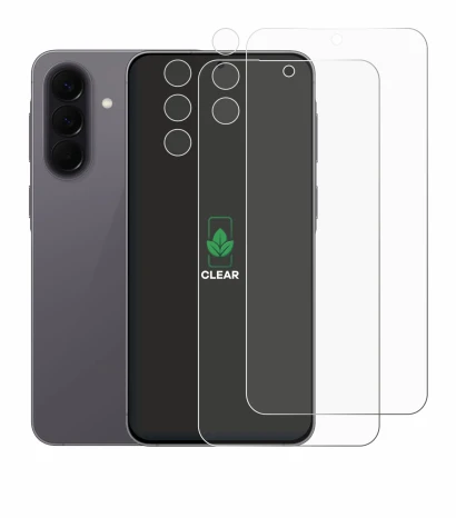 Image de l'appareil Samsung Galaxy A57 5G (Avant+Caméra) avec une grande variété de protections d'écran.