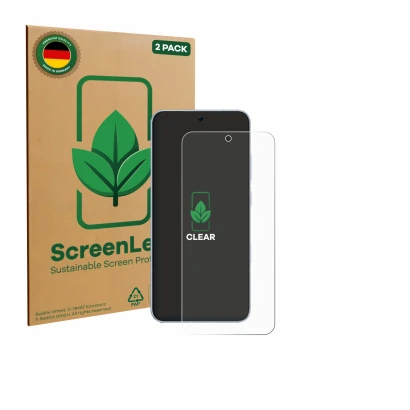 Face avant d’un emballage produit avec le logo de la marque ScreenLeaf. À côté, l’appareil Honor Win RT est représenté avec la