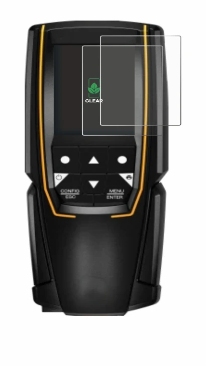 Image de l'appareil Testo 310 (2e Gen.) avec une grande variété de protections d'écran.