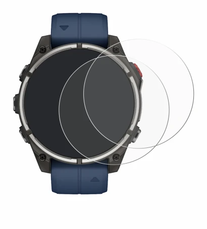 Image de l'appareil Garmin quatix 8 Pro (47 mm) avec une grande variété de protections d'écran.