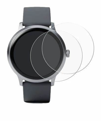 Image de l'appareil Pebble Round 2 avec une grande variété de protections d'écran.