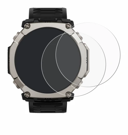 Image de l'appareil Huami Amazfit T-Rex Ultra 2 avec une grande variété de protections d'écran.