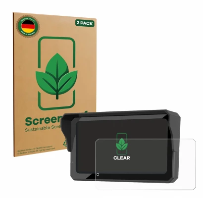 Face avant d’un emballage produit avec le logo de la marque ScreenLeaf. À côté, l’appareil Carpuride W602BS Pro est représenté