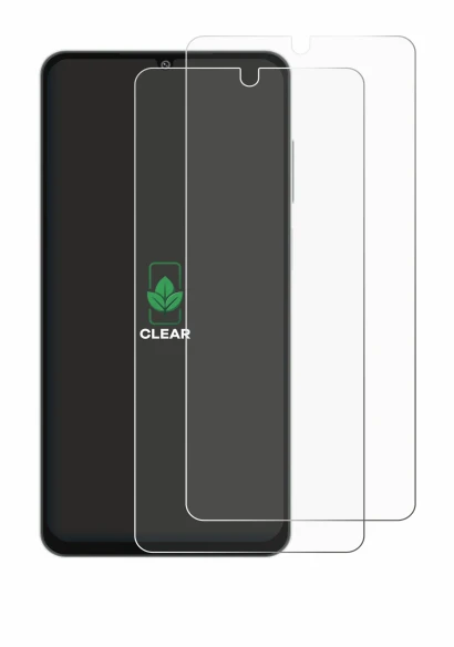 Image de l'appareil Samsung Galaxy M06 avec une grande variété de protections d'écran.