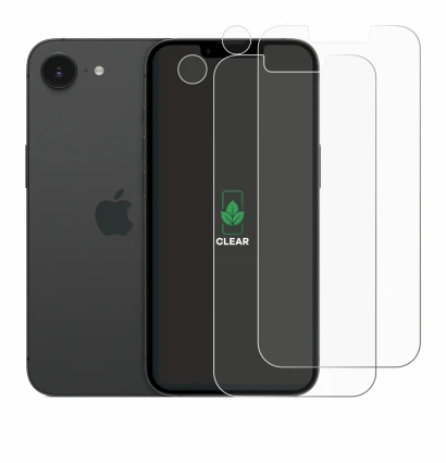Image de l'appareil Apple iPhone 17e (Avant+Caméra) avec une grande variété de protections d'écran.