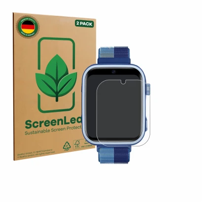 Face avant d’un emballage produit avec le logo de la marque ScreenLeaf. À côté, l’appareil Oliimptek T45 est représenté avec l