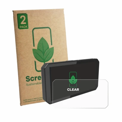 Face avant d’un emballage produit avec le logo de la marque ScreenLeaf. À côté, l’appareil Innovv N1 Pro 5.99" est représenté 